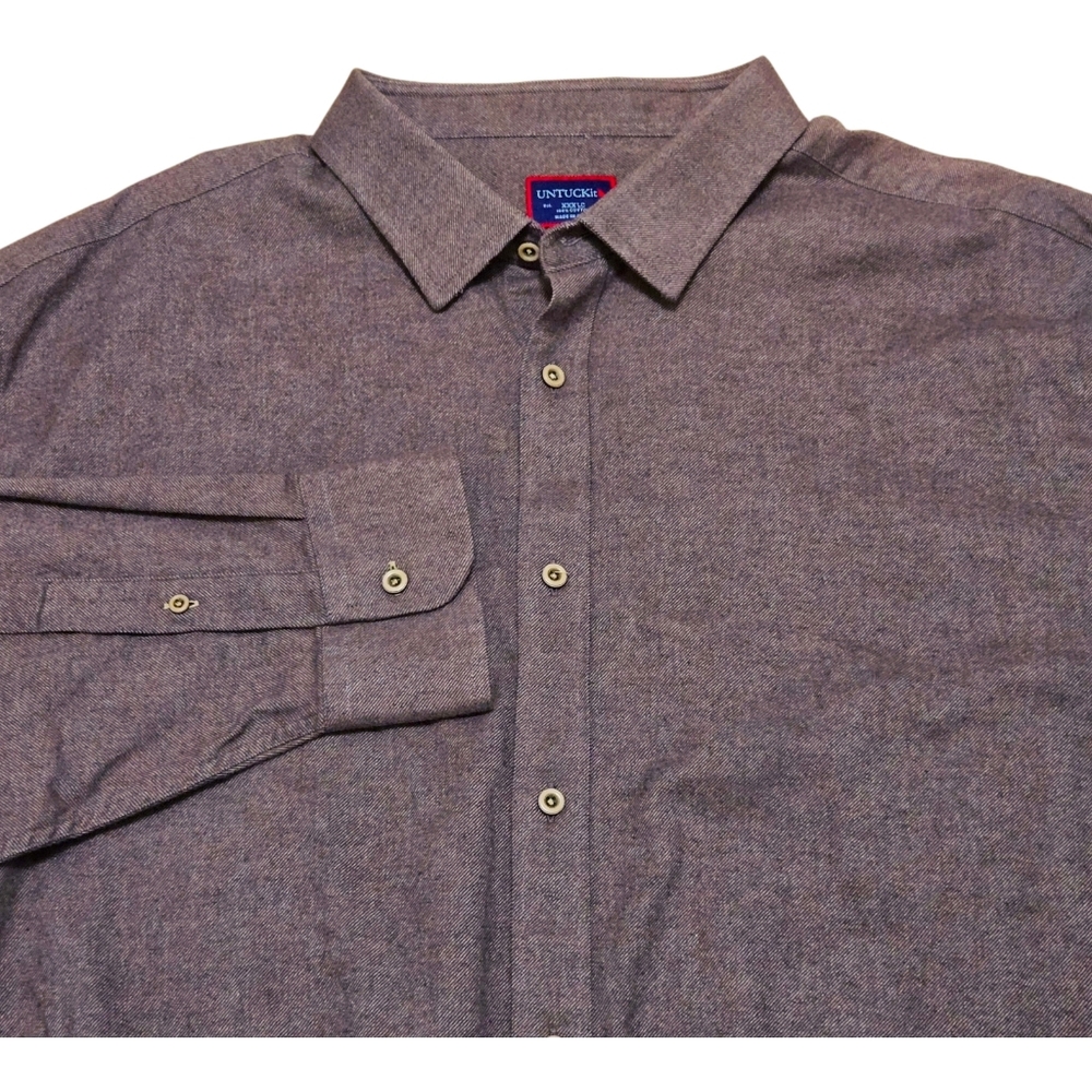 UNTUCKit Men's XXXL Long-sleeved Button Up Shirt, Brown